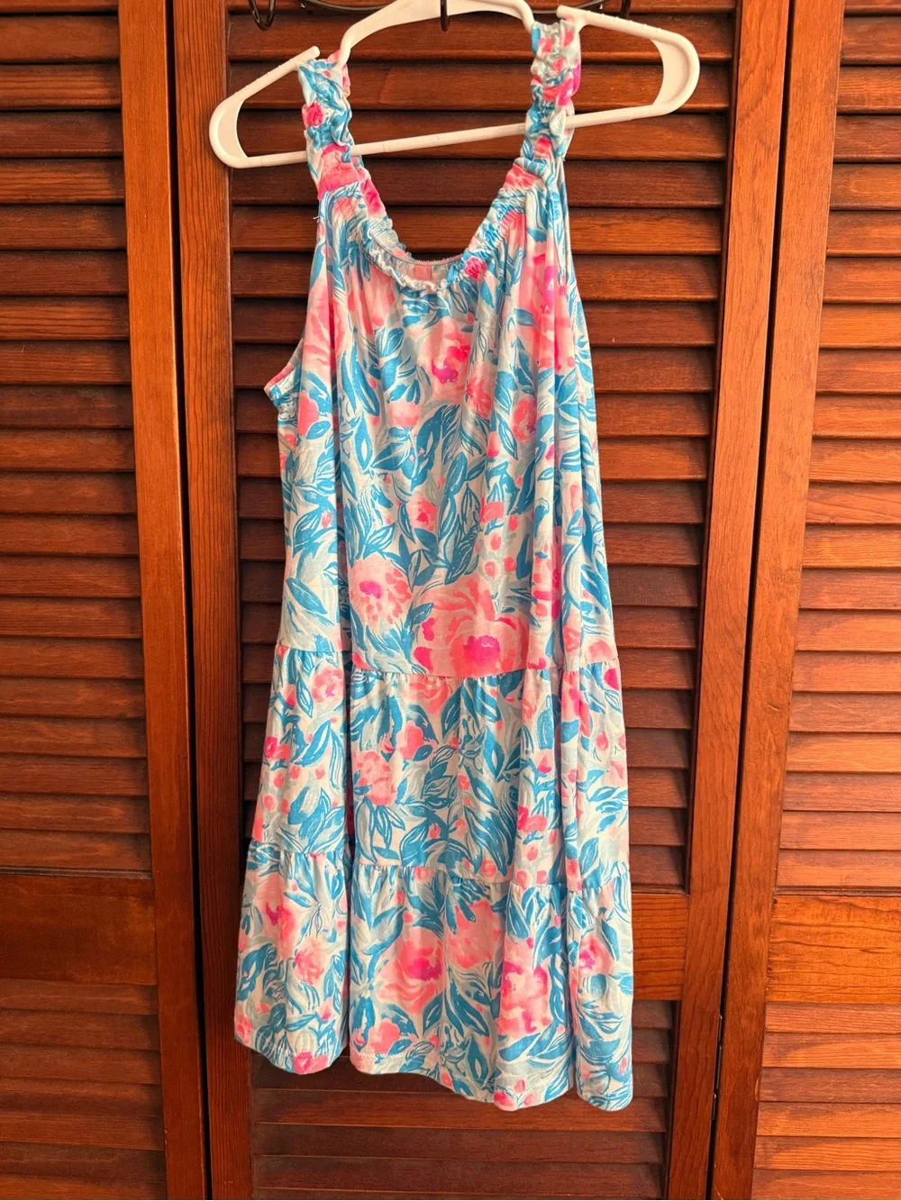 Lilly Pulitzer Girls Floral Tank Dress in Pink & Blue
